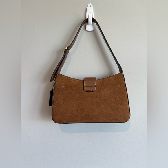 Coach Eliza Shoulder Bag Tan Leather Suede - Picture 4 of 15